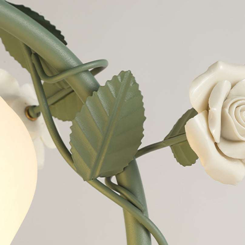 Classic Floral Table Lamp with Metal and Glass Design – 20.9 Height 7