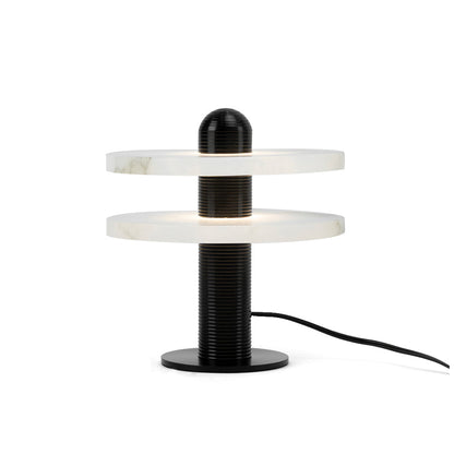 Alabaster Table Lamp with Metal Accent – Modern Bedside or Desk Lamp for Living Room 2