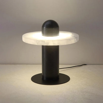 Alabaster Table Lamp with Metal Accent – Modern Bedside or Desk Lamp for Living Room 12