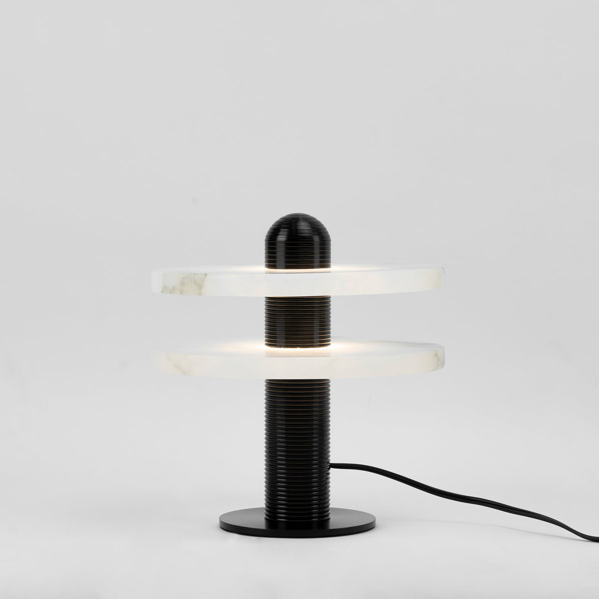 Alabaster Table Lamp with Metal Accent – Modern Bedside or Desk Lamp for Living Room 3