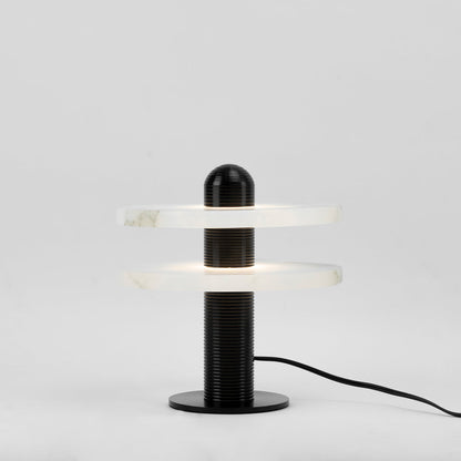 Alabaster Table Lamp with Metal Accent – Modern Bedside or Desk Lamp for Living Room 3