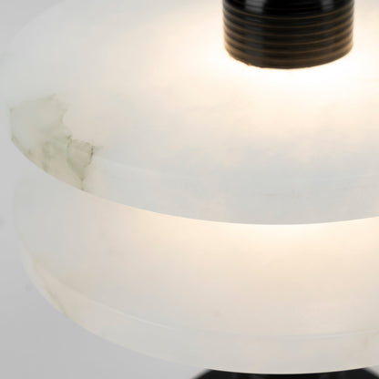 Alabaster Table Lamp with Metal Accent – Modern Bedside or Desk Lamp for Living Room 6