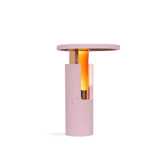 Modern Table Lamp with Terrazzo Base and Pink Finish – 26cm Diameter 1