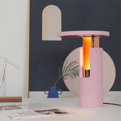 Modern Table Lamp with Terrazzo Base and Pink Finish – 26cm Diameter 9