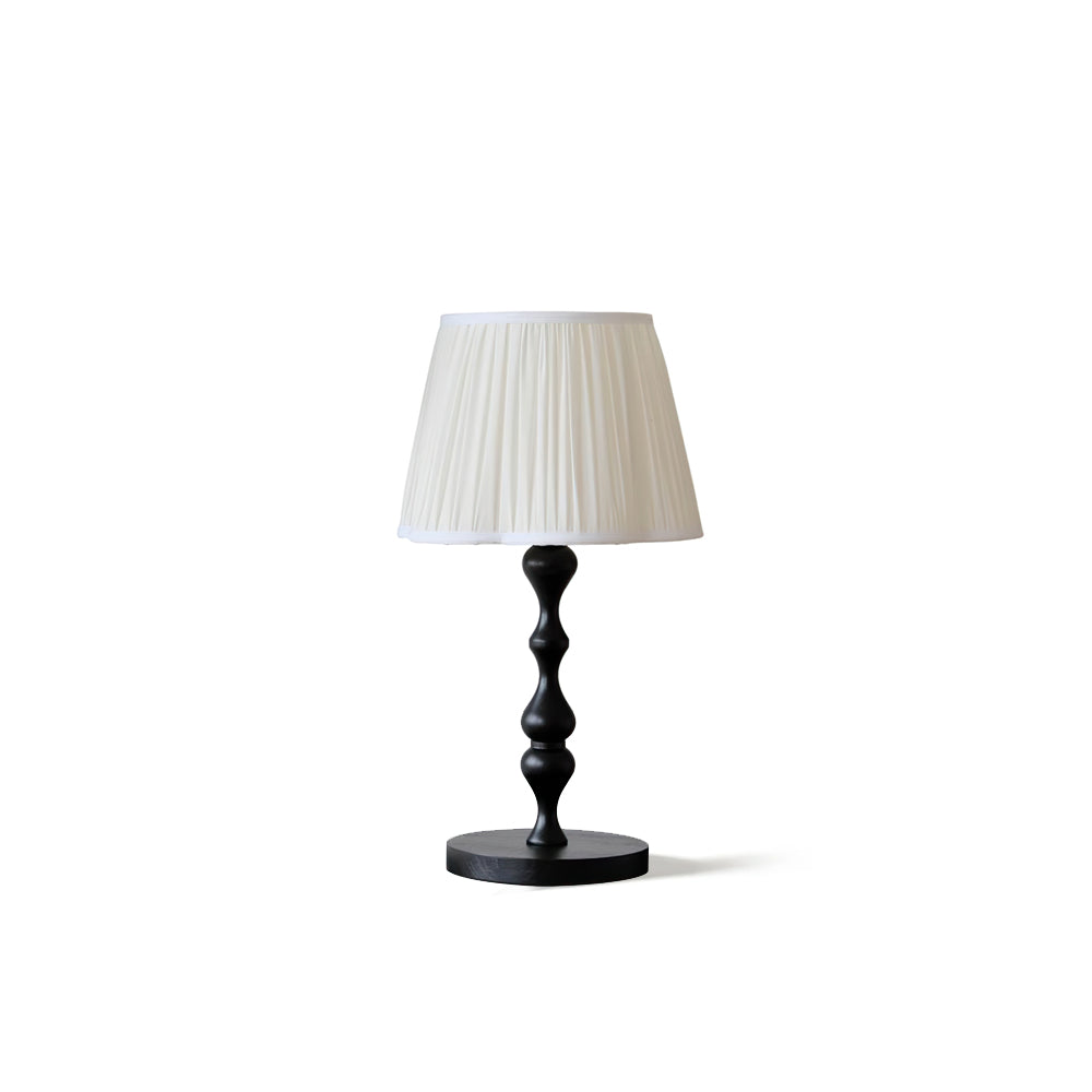 Elegant Table Lamp with Wooden Base and Fabric Shade - Stylish Desk or Bedside Lamp 2