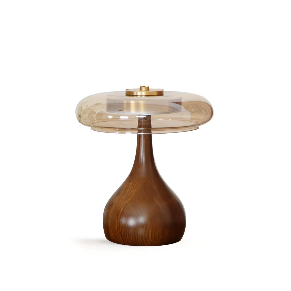 Adjustable LED Glass Table Lamp with Brass and Wood Finish – 3 Color Temperatures 2