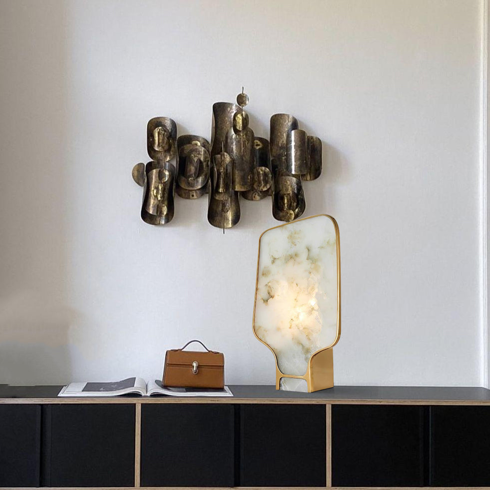 Elegant Alabaster Table Lamp with Intricate Design – 16.9 Height 4