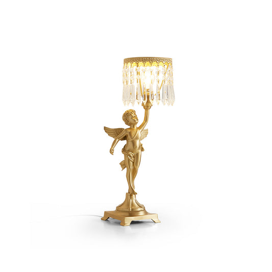 Elegant Angel Crystal Table Lamp – Indoor Lighting with Brass Finish 1