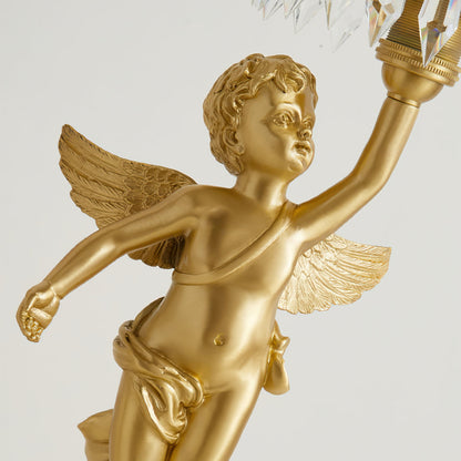 Elegant Angel Crystal Table Lamp – Indoor Lighting with Brass Finish 4