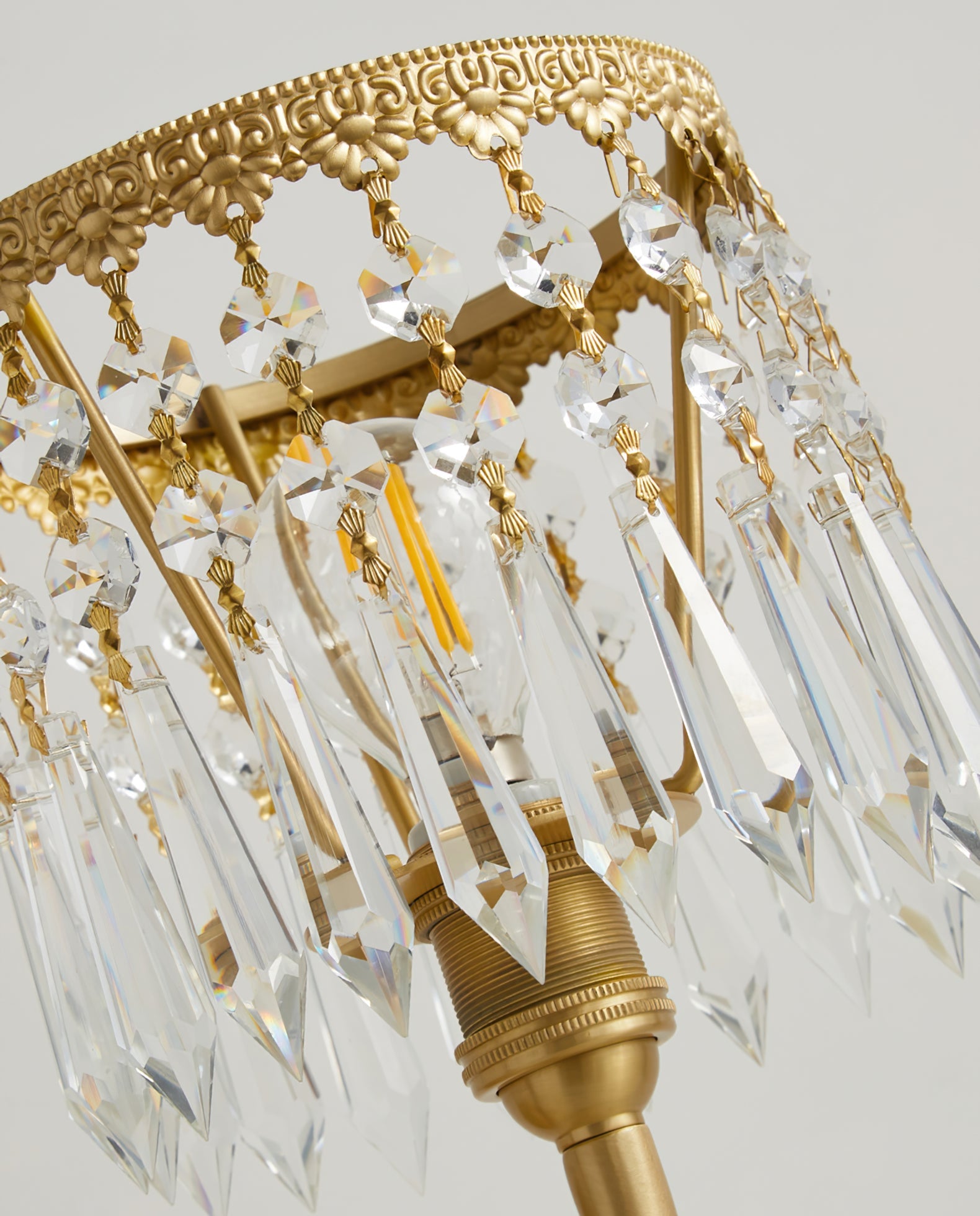 Elegant Angel Crystal Table Lamp – Indoor Lighting with Brass Finish 5