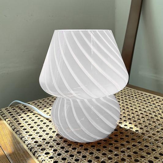 Handmade Glass Table Lamp – Unique Design for Bedroom or Living Room – Soft Glow, E26 Bulb Compatible 1
