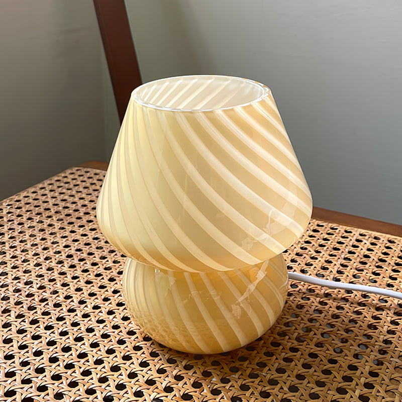 Handmade Glass Table Lamp – Unique Design for Bedroom or Living Room – Soft Glow, E26 Bulb Compatible 12