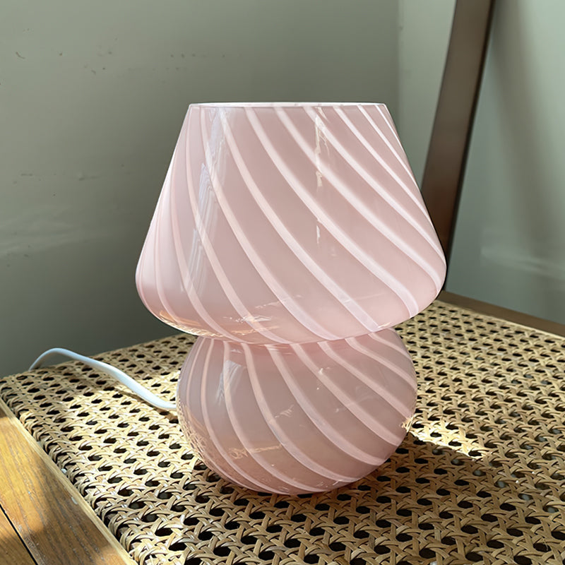 Handmade Glass Table Lamp – Unique Design for Bedroom or Living Room – Soft Glow, E26 Bulb Compatible 13