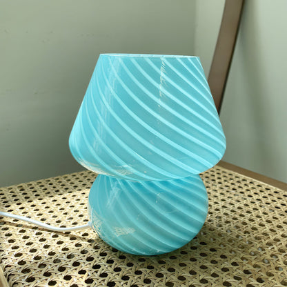 Handmade Glass Table Lamp – Unique Design for Bedroom or Living Room – Soft Glow, E26 Bulb Compatible 15