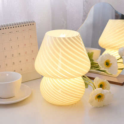 Handmade Glass Table Lamp – Unique Design for Bedroom or Living Room – Soft Glow, E26 Bulb Compatible 3