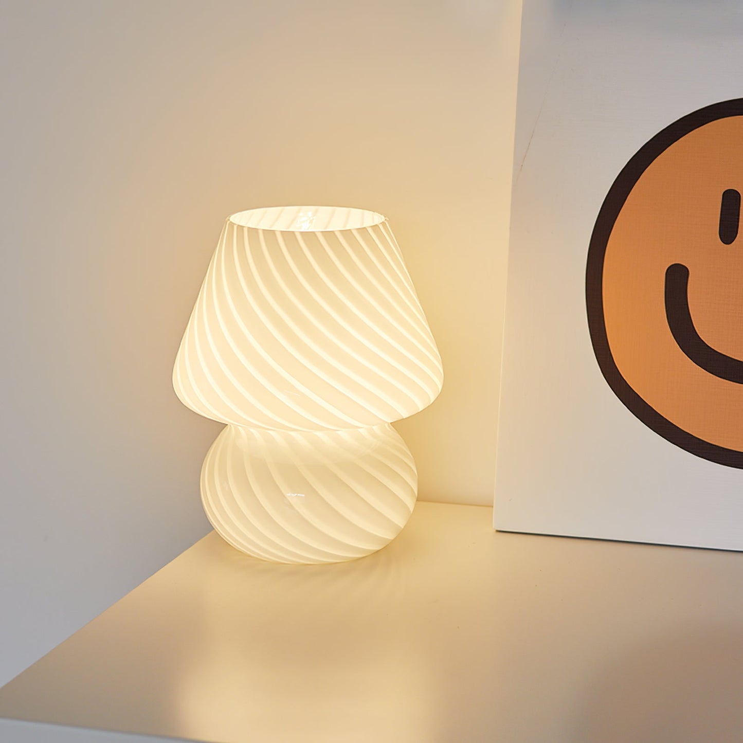 Handmade Glass Table Lamp – Unique Design for Bedroom or Living Room – Soft Glow, E26 Bulb Compatible 5