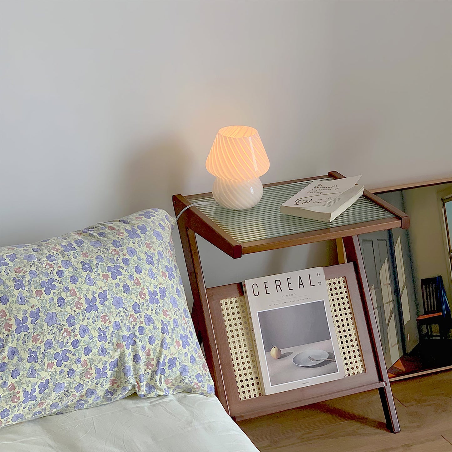 Handmade Glass Table Lamp – Unique Design for Bedroom or Living Room – Soft Glow, E26 Bulb Compatible 7