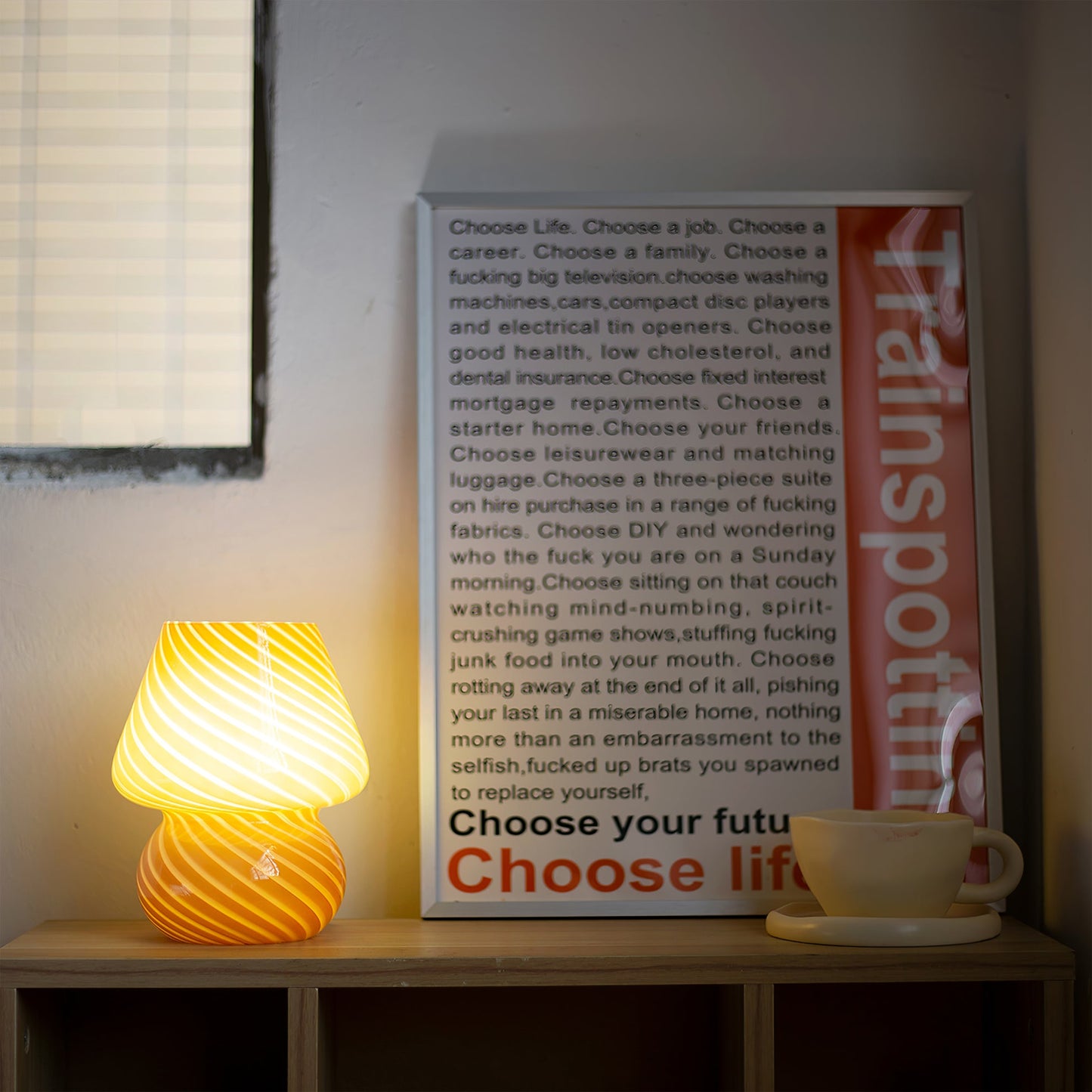 Handmade Glass Table Lamp – Unique Design for Bedroom or Living Room – Soft Glow, E26 Bulb Compatible 8