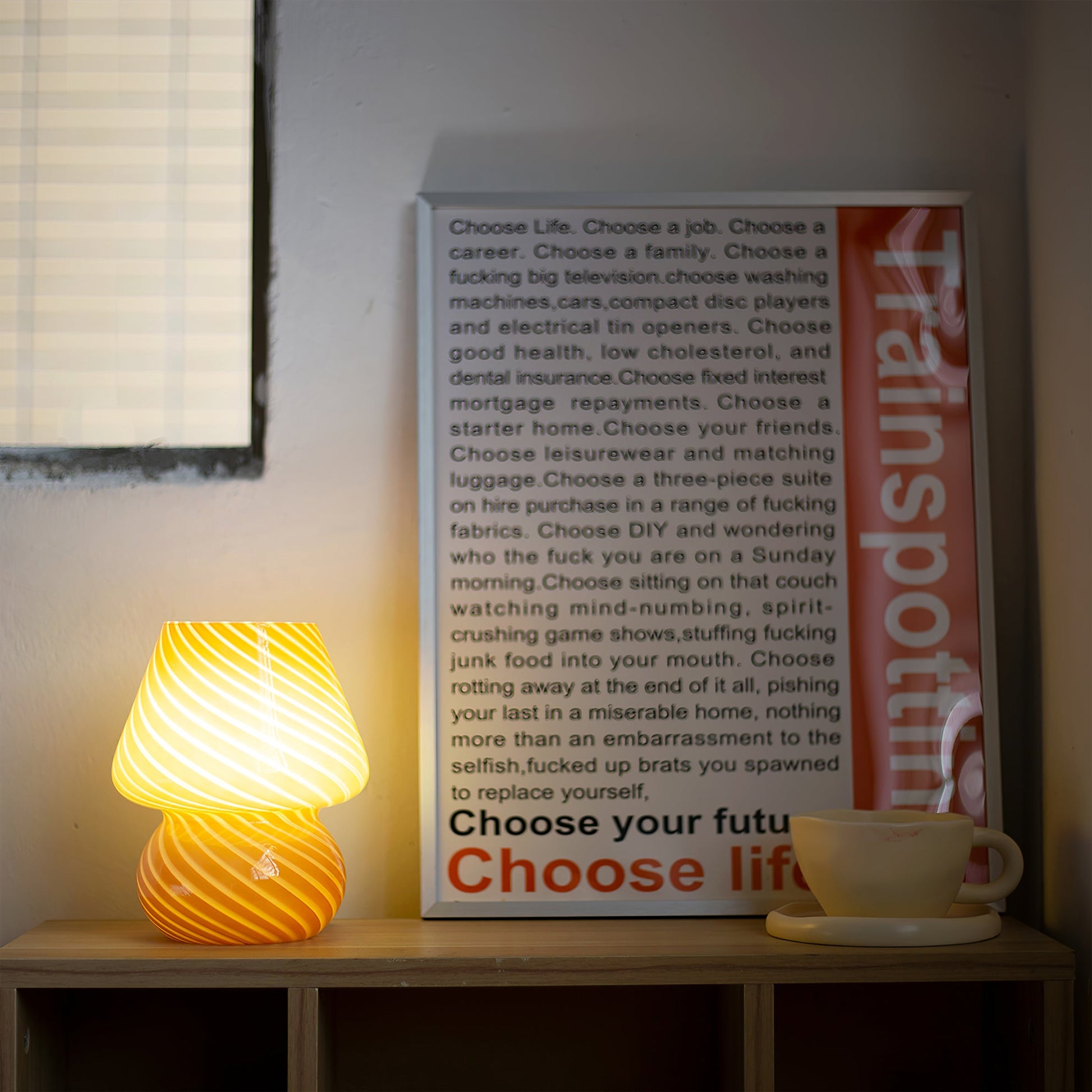 Handmade Glass Table Lamp – Unique Design for Bedroom or Living Room – Soft Glow, E26 Bulb Compatible 8