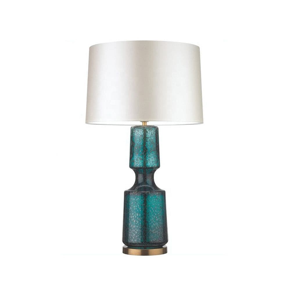 Elegant Teal Table Lamp with Metal and Glass Design – Stylish Bedside or Desk Lamp 11