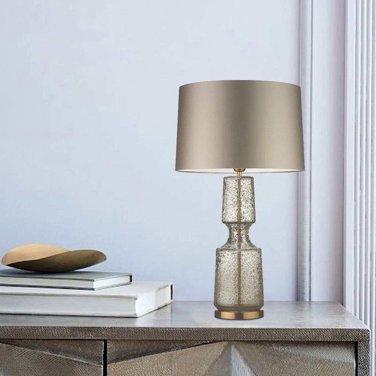 Elegant Teal Table Lamp with Metal and Glass Design – Stylish Bedside or Desk Lamp 6