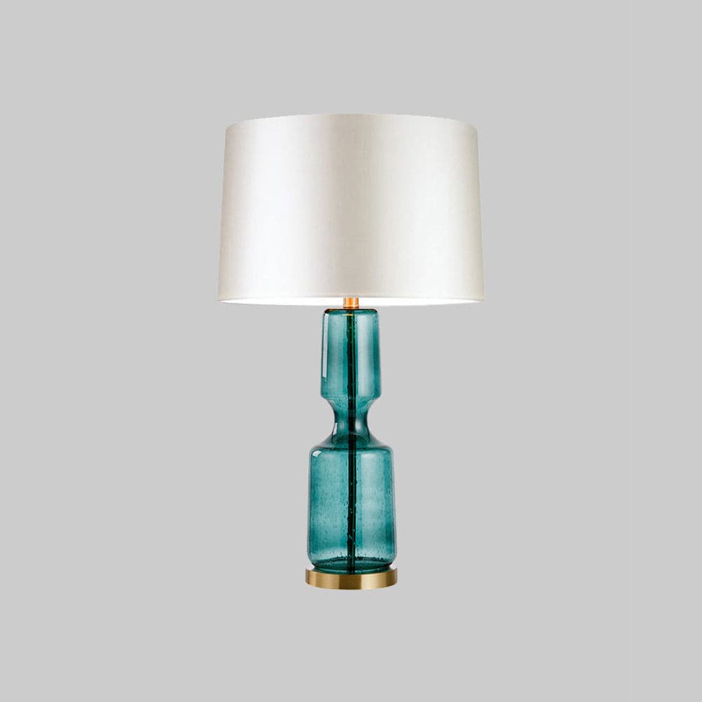Elegant Teal Table Lamp with Metal and Glass Design – Stylish Bedside or Desk Lamp 7
