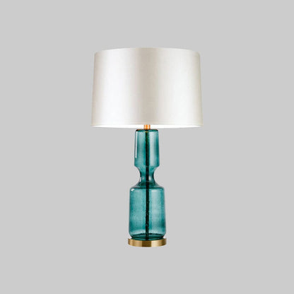 Elegant Teal Table Lamp with Metal and Glass Design – Stylish Bedside or Desk Lamp 7
