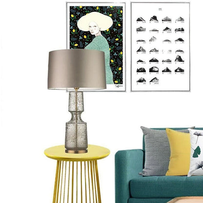 Elegant Teal Table Lamp with Metal and Glass Design – Stylish Bedside or Desk Lamp 9