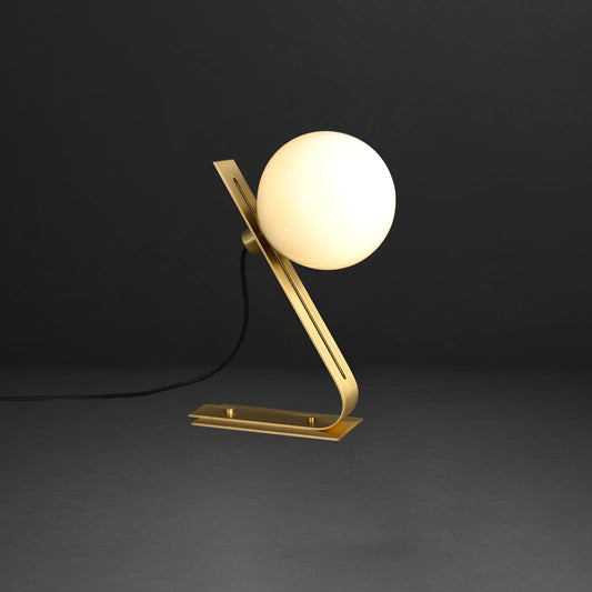 Elegant Table Lamp with Brass and White Glass Shade – 11.8 Height 1