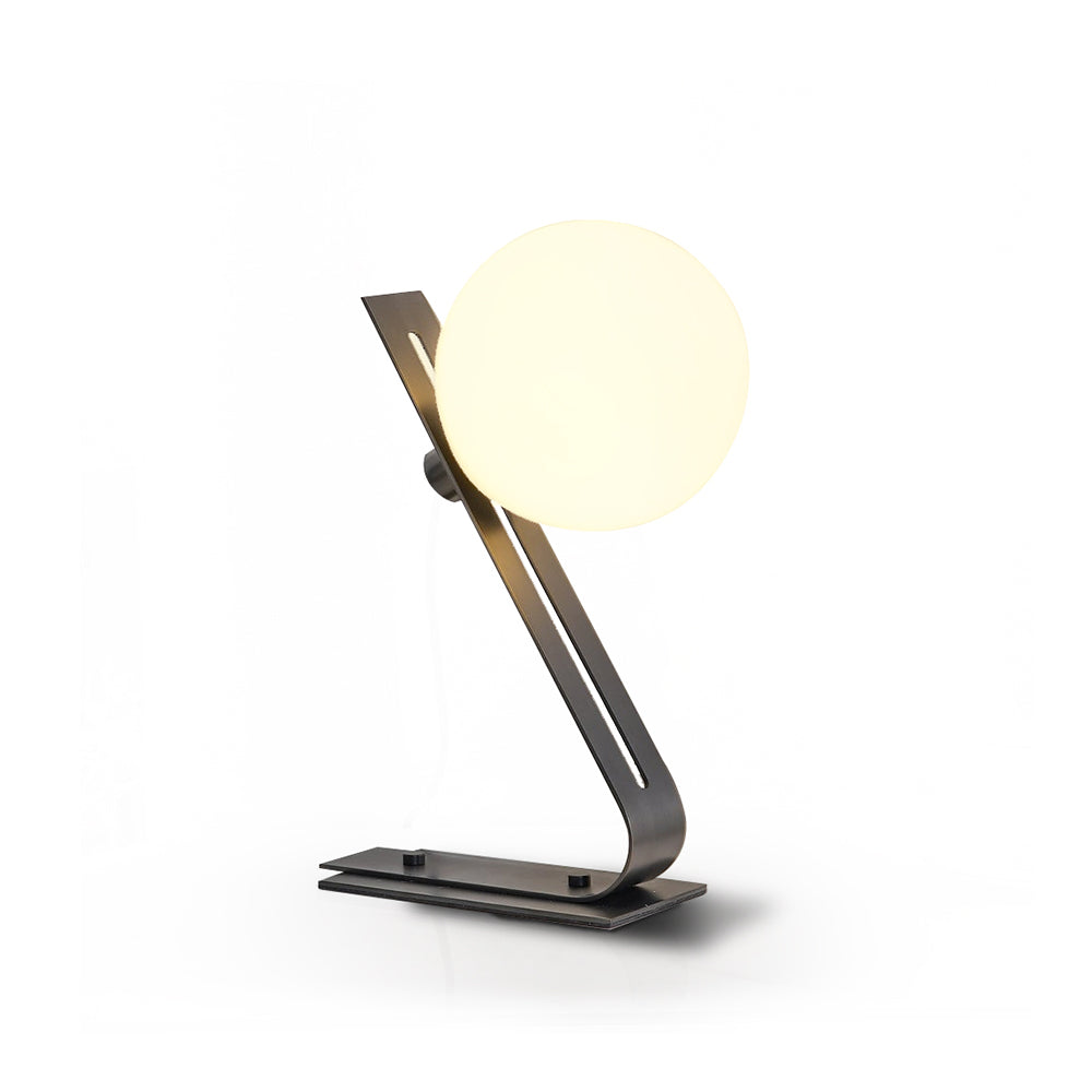 Elegant Table Lamp with Brass and White Glass Shade – 11.8 Height 2