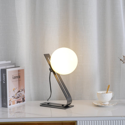 Elegant Table Lamp with Brass and White Glass Shade – 11.8 Height 3