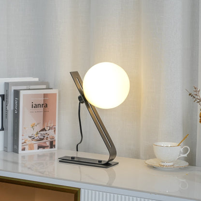 Elegant Table Lamp with Brass and White Glass Shade – 11.8 Height 5