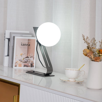 Elegant Table Lamp with Brass and White Glass Shade – 11.8 Height 6