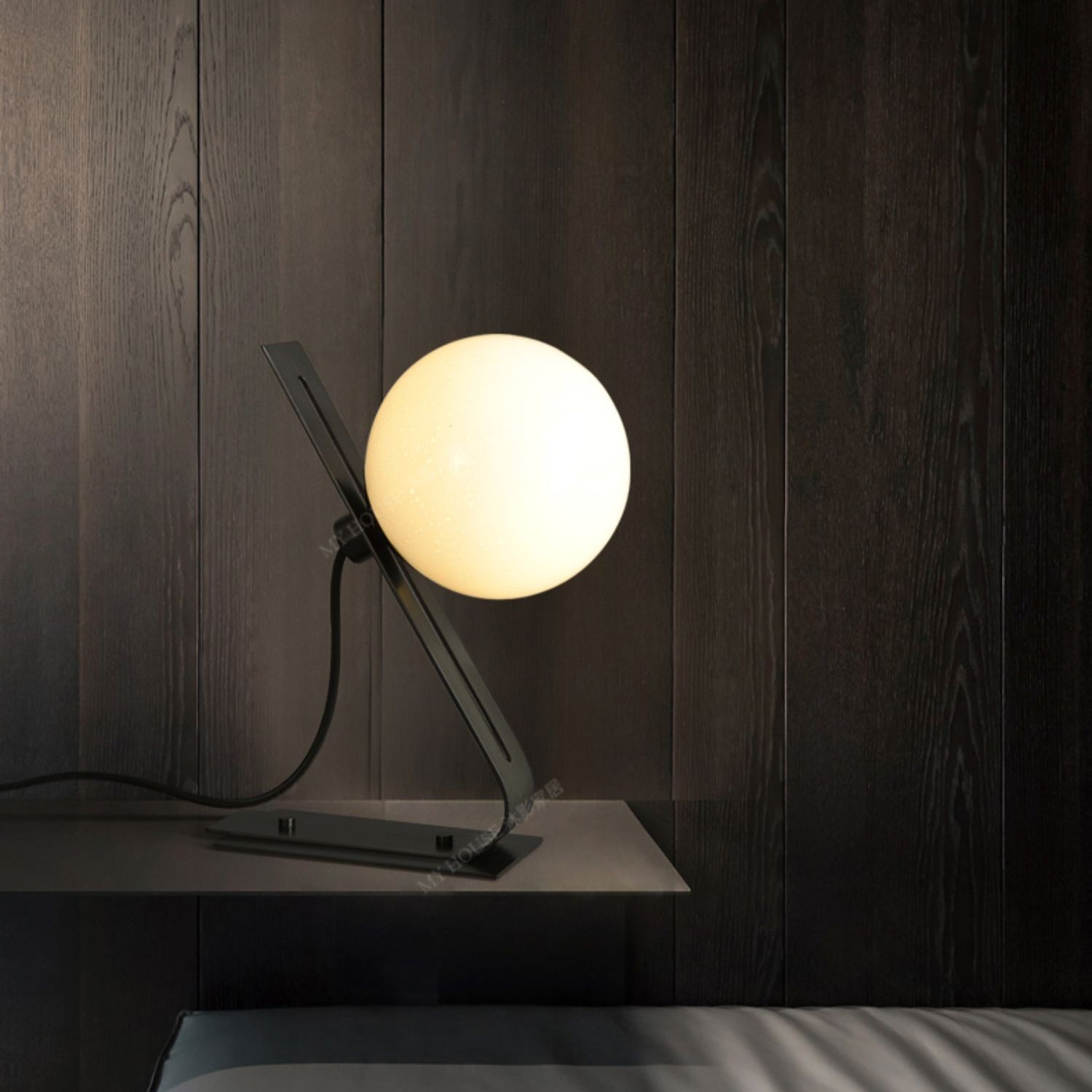 Elegant Table Lamp with Brass and White Glass Shade – 11.8 Height 9