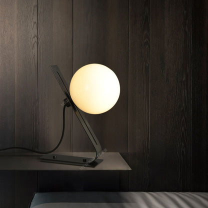 Elegant Table Lamp with Brass and White Glass Shade – 11.8 Height 9