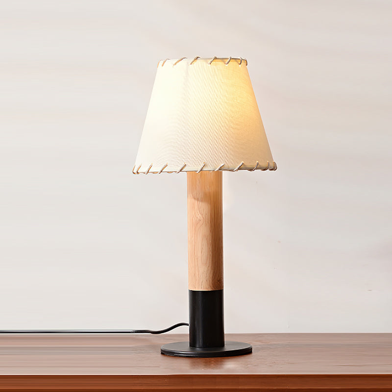Stylish Table Lamp with Wooden Base and Fabric Shade – Modern Desk and Bedside Lighting 3