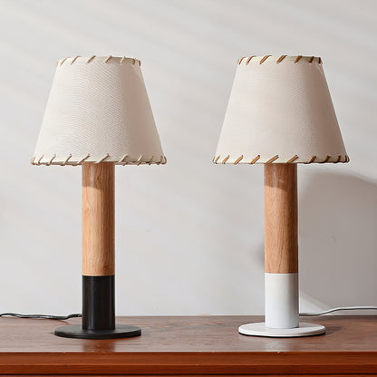 Stylish Table Lamp with Wooden Base and Fabric Shade – Modern Desk and Bedside Lighting 5