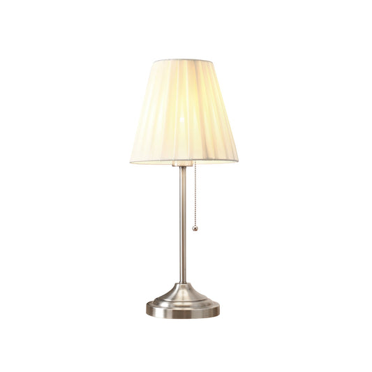Stylish Table Lamp with Fabric Shade and Metal Base – Warm Yellow Light for Bedroom or Living Room 1