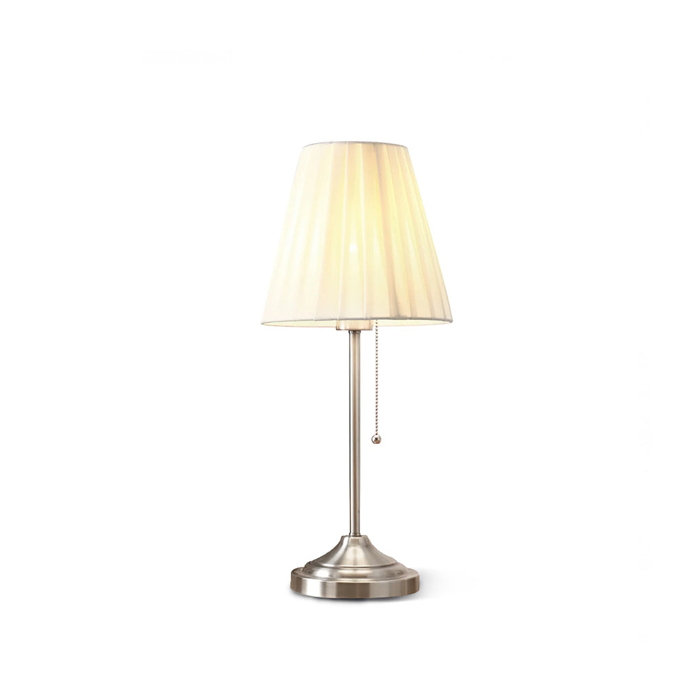 Stylish Table Lamp with Fabric Shade and Metal Base – Warm Yellow Light for Bedroom or Living Room 2