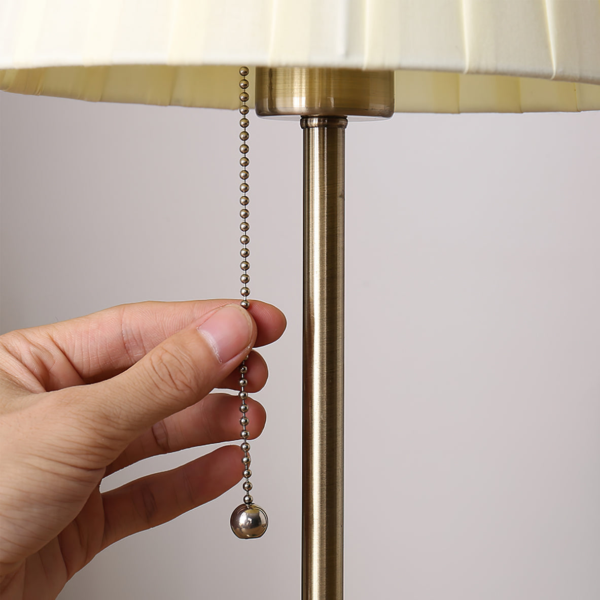 Stylish Table Lamp with Fabric Shade and Metal Base – Warm Yellow Light for Bedroom or Living Room 6