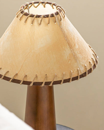 Vintage Style Table Lamp with Fabric Shade and Solid Wood Base – 30cm Diameter 6