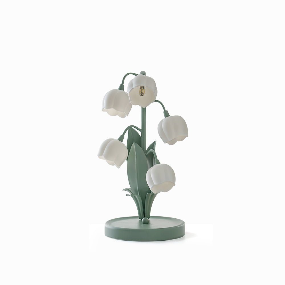 Modern Bell Orchid Table Lamp with Orchid Pattern Shade – 18cm Diameter 2