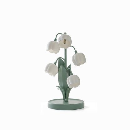 Modern Bell Orchid Table Lamp with Orchid Pattern Shade – 18cm Diameter 2