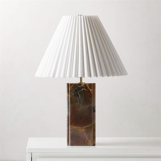 Elegant Marble Table Lamp with Fabric Shade – Stylish Indoor Lighting for Living Room and Bedroom 1