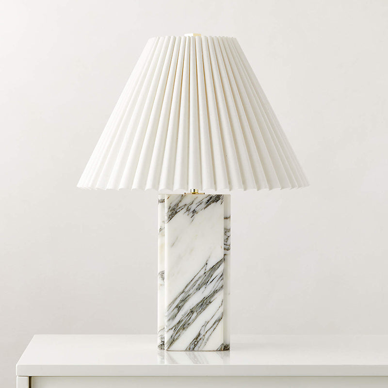 Elegant Marble Table Lamp with Fabric Shade – Stylish Indoor Lighting for Living Room and Bedroom 10