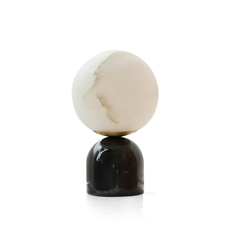 Elegant Table Lamp with Alabaster Base and Marble Stand – Indoor Lighting 1