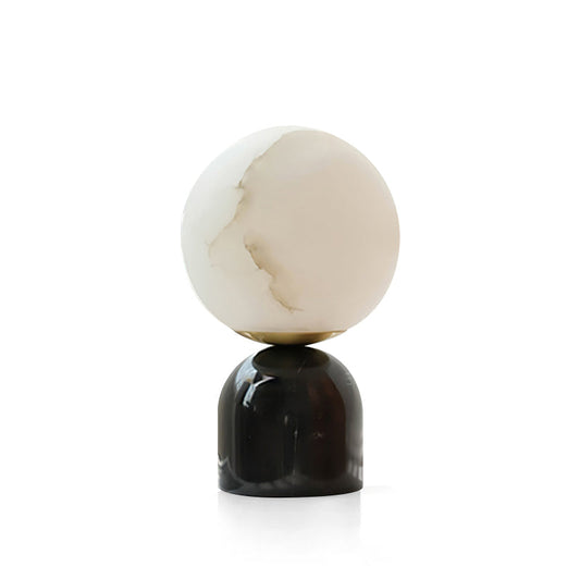 Elegant Table Lamp with Alabaster Base and Marble Stand – Indoor Lighting 1