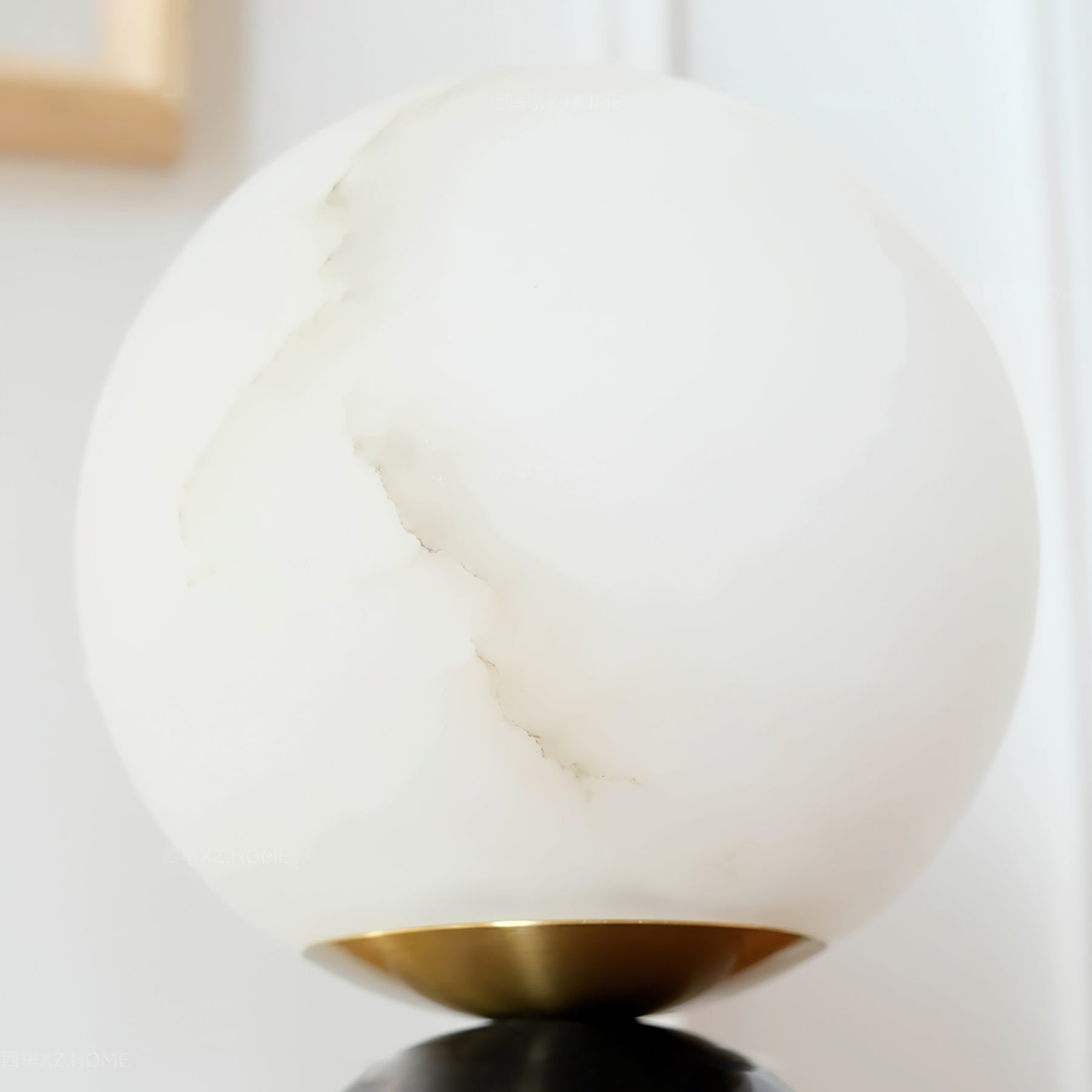 Elegant Table Lamp with Alabaster Base and Marble Stand – Indoor Lighting 9