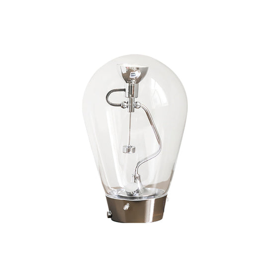 Blow Table Lamp with Clear Glass Shade and Metal Body – Modern Indoor Lighting 1