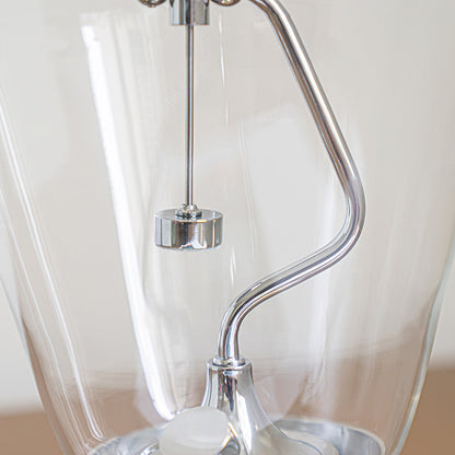 Blow Table Lamp with Clear Glass Shade and Metal Body – Modern Indoor Lighting 8
